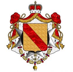 Antoine, (1925&ndash;2005), Prince de Ligne et du Saint-Empire, Prince d&rsquo;Amblise et d&rsquo;Epinoy, Grand d&rsquo;Espagne, Chevalier de la Toison d&rsquo;Or et Bailli Grand Croix d&rsquo;Honneur et de D&eacute;votion de l&rsquo;Ordre de Malte.